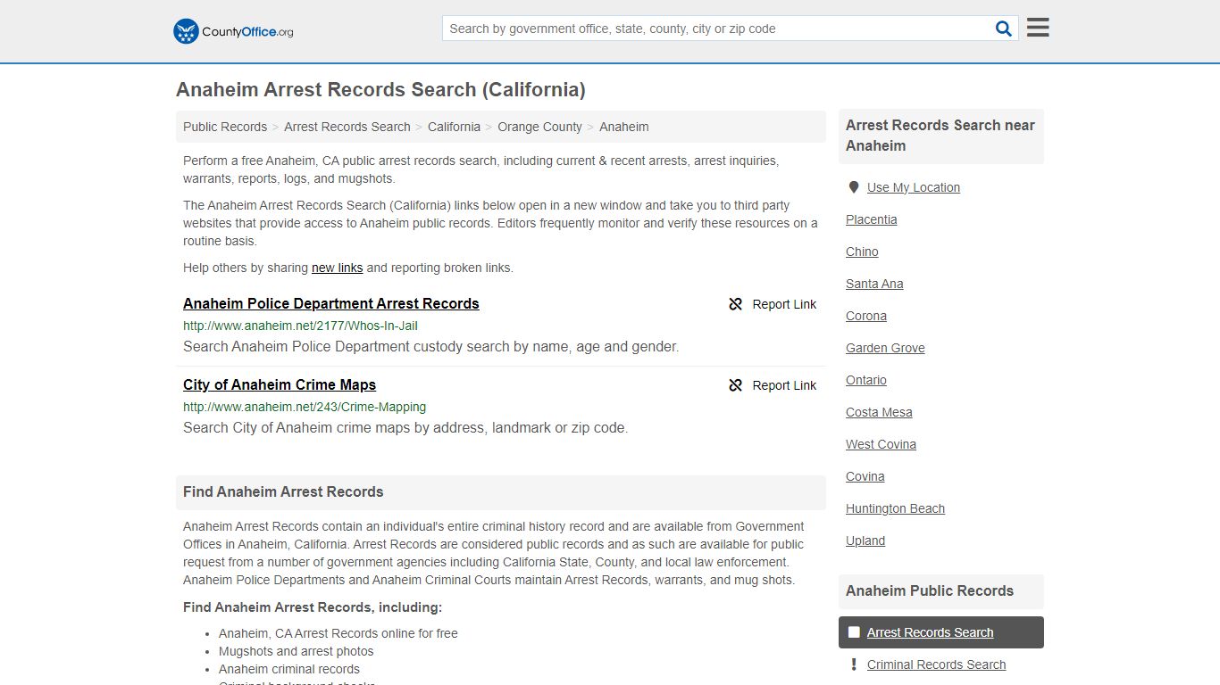 Arrest Records Search - Anaheim, CA (Arrests & Mugshots)